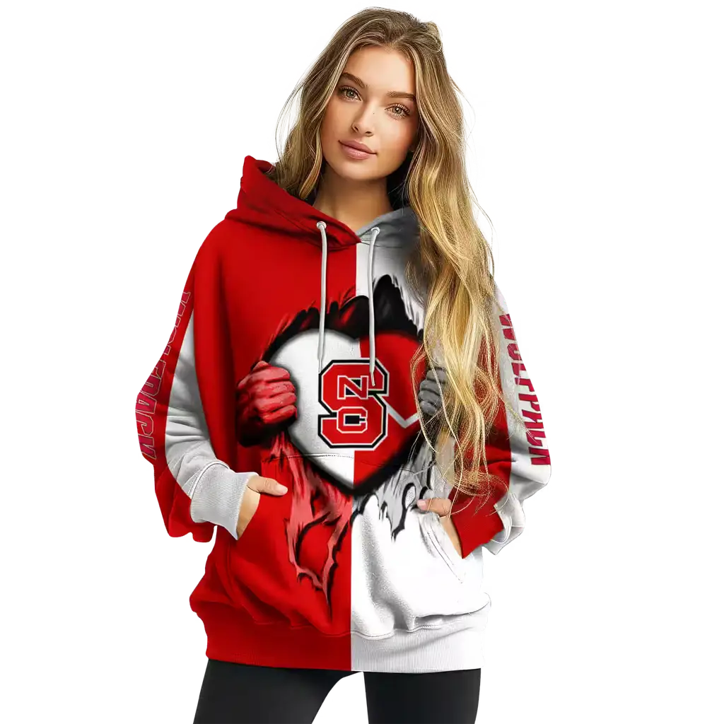 nc state wolfpack heartbeat graphic red hoodie high quality nc state wolfpack heartbeat graphic red hoodie high quality