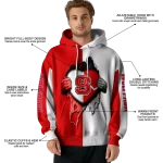 nc state wolfpack heartbeat graphic red hoodie best selling