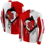 nc state wolfpack heartbeat graphic red hoodie best selling