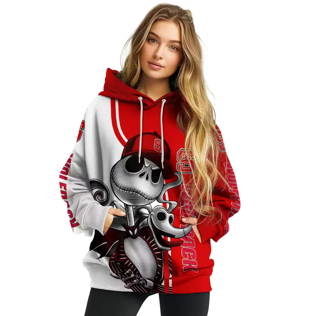 nc state wolfpack jack skellington red hoodie high quality nc state wolfpack jack skellington red hoodie high quality