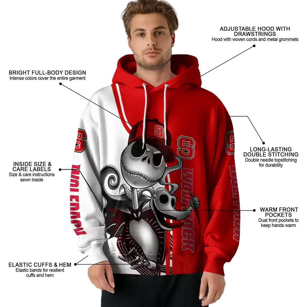 nc state wolfpack jack skellington red hoodie latest model nc state wolfpack jack skellington red hoodie latest model