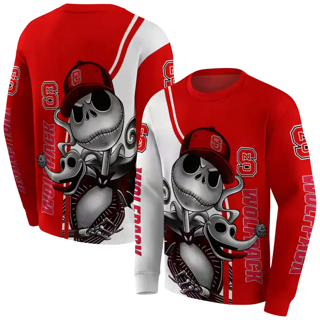 nc state wolfpack jack skellington red hoodie premium grade nc state wolfpack jack skellington red hoodie premium grade