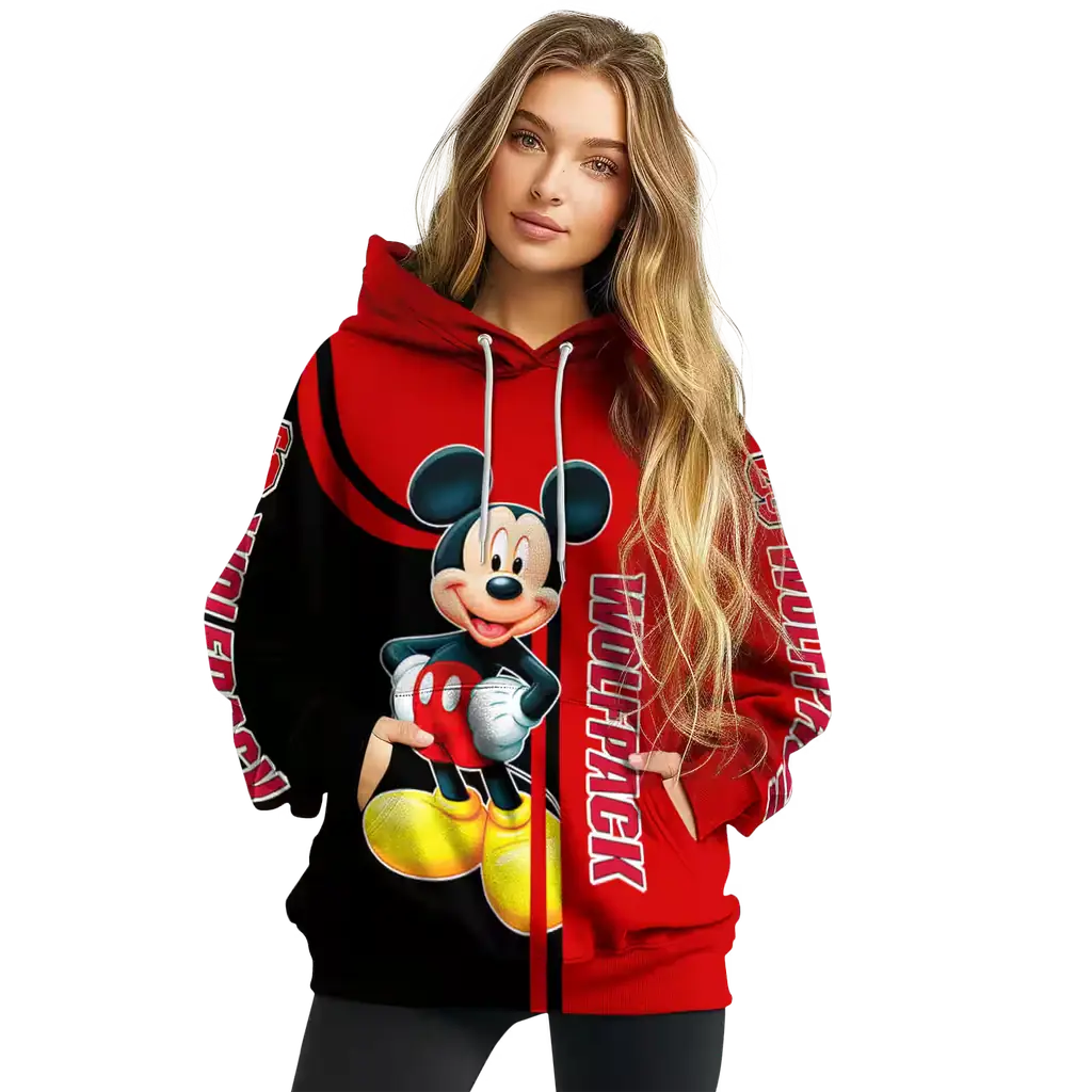 nc state wolfpack mickey mouse red black hoodie high quality nc state wolfpack mickey mouse red black hoodie high quality