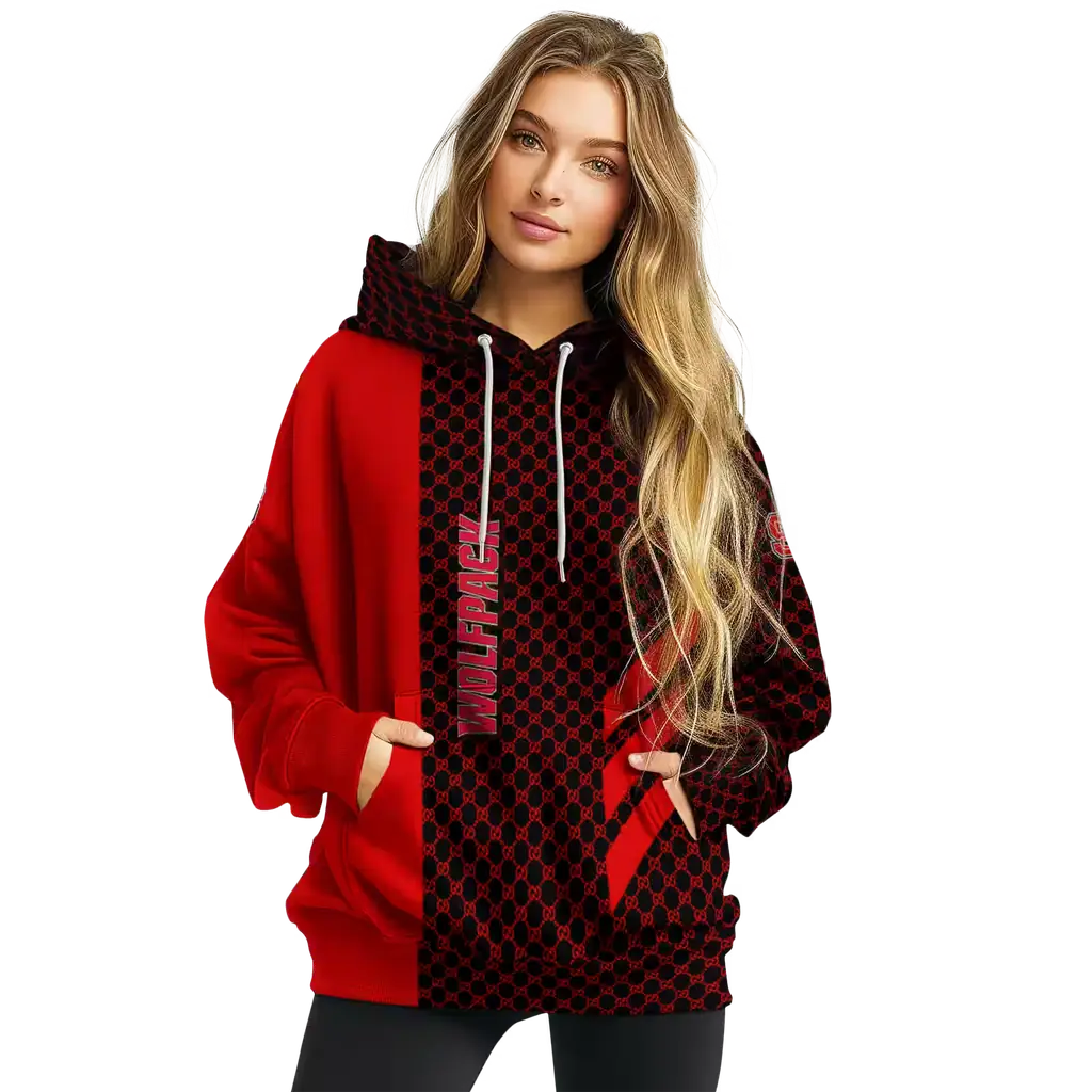 nc state wolfpack monogram pattern red hoodie high quality nc state wolfpack monogram pattern red hoodie high quality