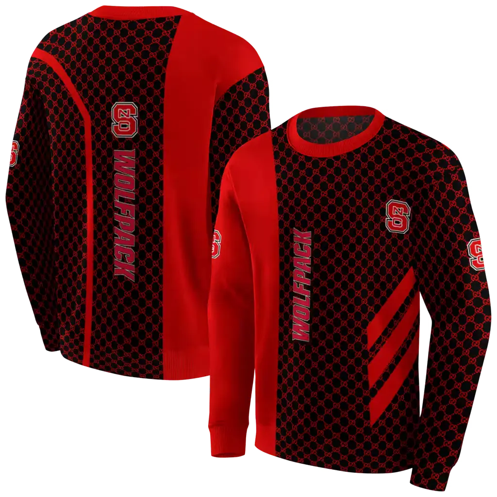 nc state wolfpack monogram pattern red hoodie premium grade nc state wolfpack monogram pattern red hoodie premium grade