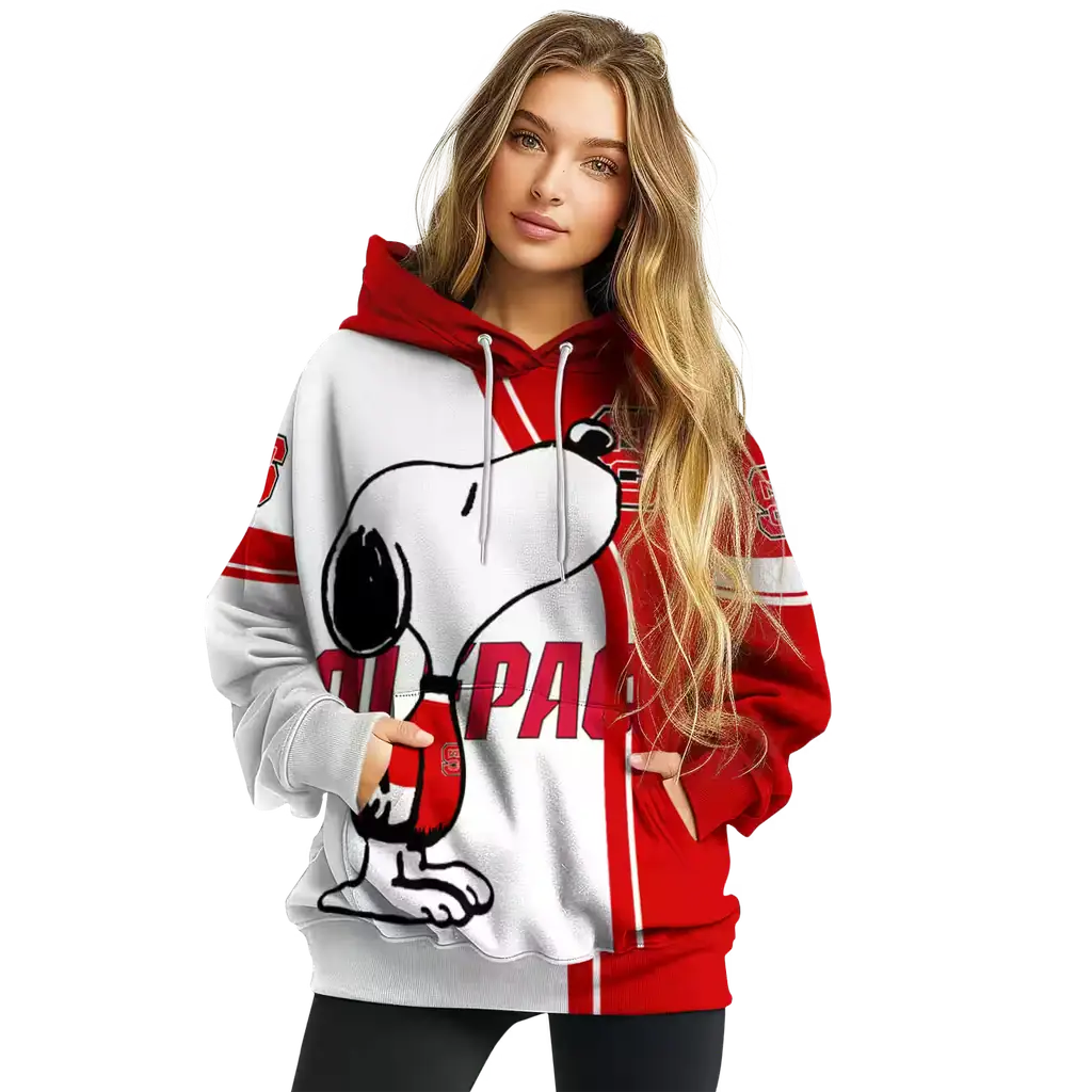 nc state wolfpack playful snoopy red hoodie high quality nc state wolfpack playful snoopy red hoodie high quality