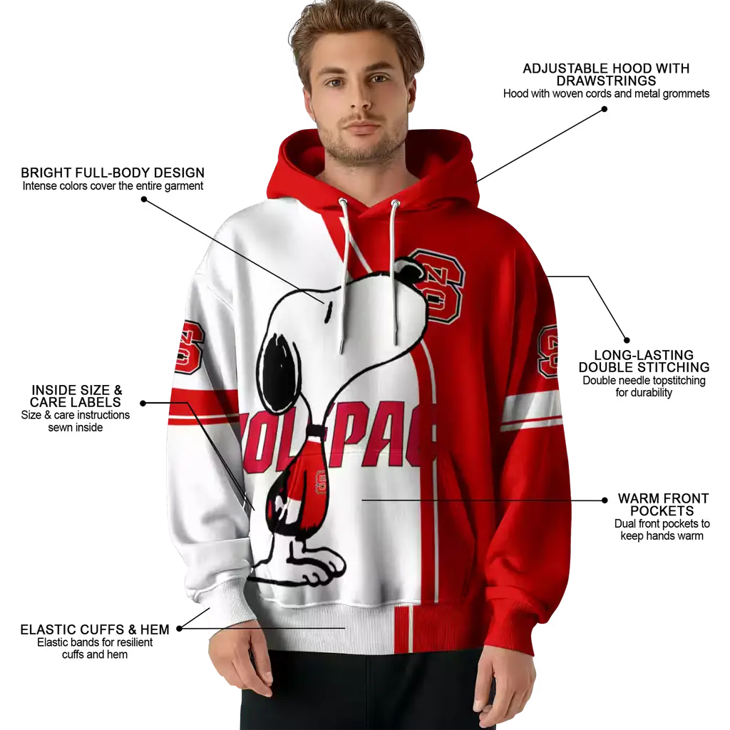 nc state wolfpack playful snoopy red hoodie latest model nc state wolfpack playful snoopy red hoodie latest model
