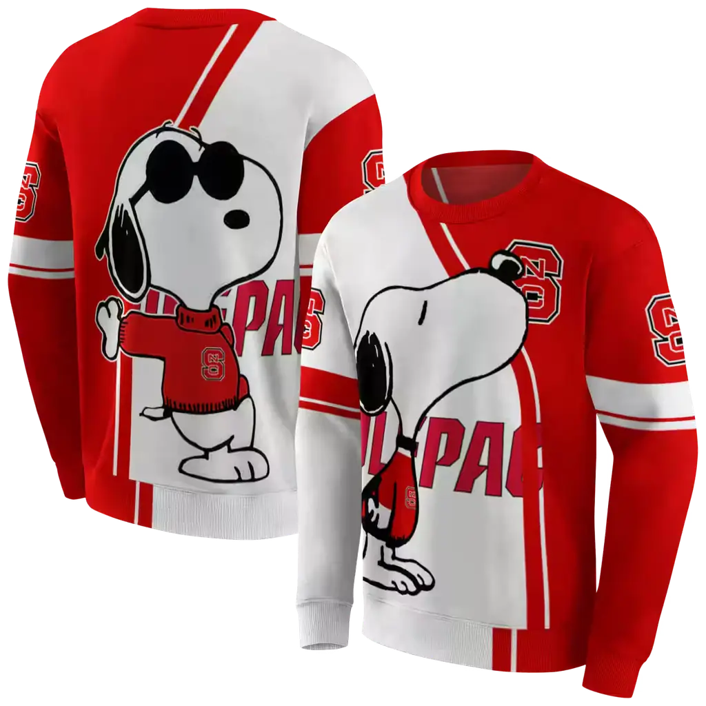 nc state wolfpack playful snoopy red hoodie premium grade nc state wolfpack playful snoopy red hoodie premium grade