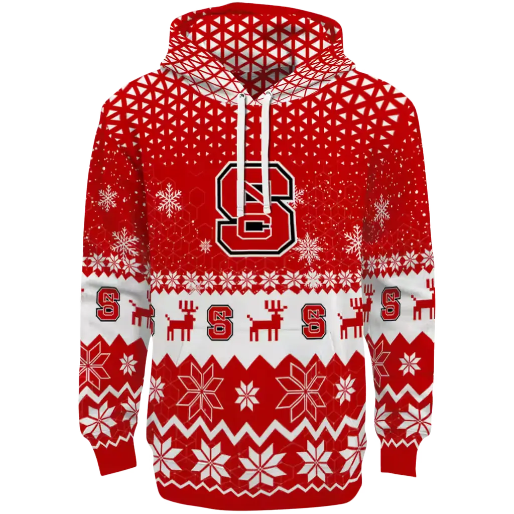 nc state wolfpack reindeer motif red hoodie best selling nc state wolfpack reindeer motif red hoodie best selling