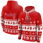 nc state wolfpack reindeer motif red hoodie best selling