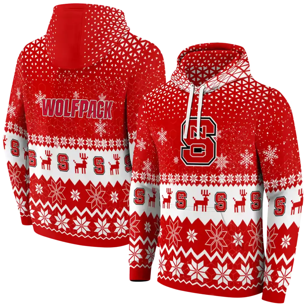 nc state wolfpack reindeer motif red hoodie fashion forward nc state wolfpack reindeer motif red hoodie fashion forward