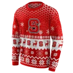 nc state wolfpack reindeer motif red hoodie best selling
