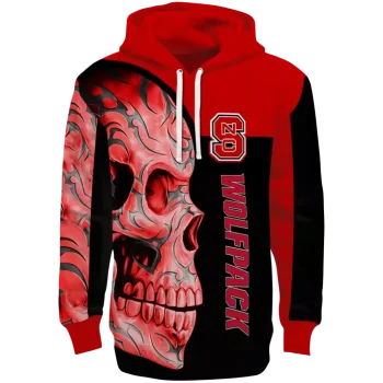 nc state wolfpack skull motif red black hoodie best selling