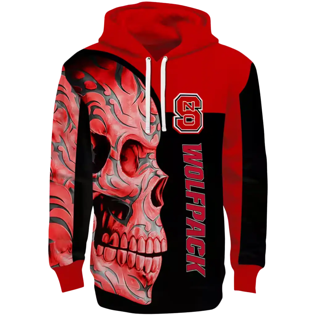 nc state wolfpack skull motif red black hoodie best selling nc state wolfpack skull motif red black hoodie best selling
