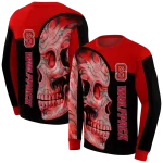 nc state wolfpack skull motif red black hoodie best selling