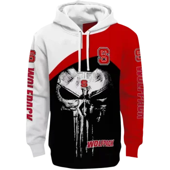 nc state wolfpack skull punisher white black hoodie best selling