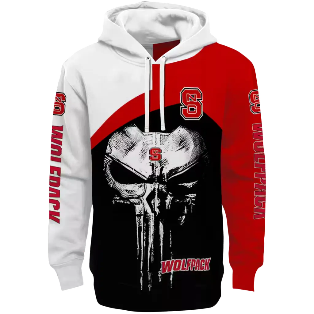 nc state wolfpack skull punisher white black hoodie best selling nc state wolfpack skull punisher white black hoodie best selling