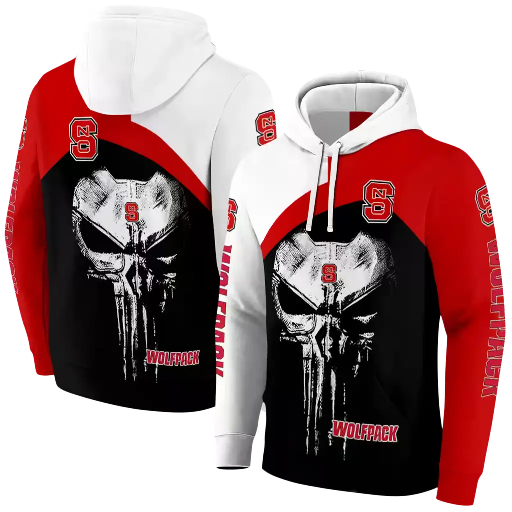 nc state wolfpack skull punisher white black hoodie fashion forward nc state wolfpack skull punisher white black hoodie fashion forward