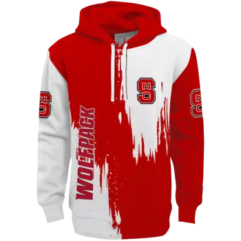nc state wolfpack splatter effect red hoodie best selling