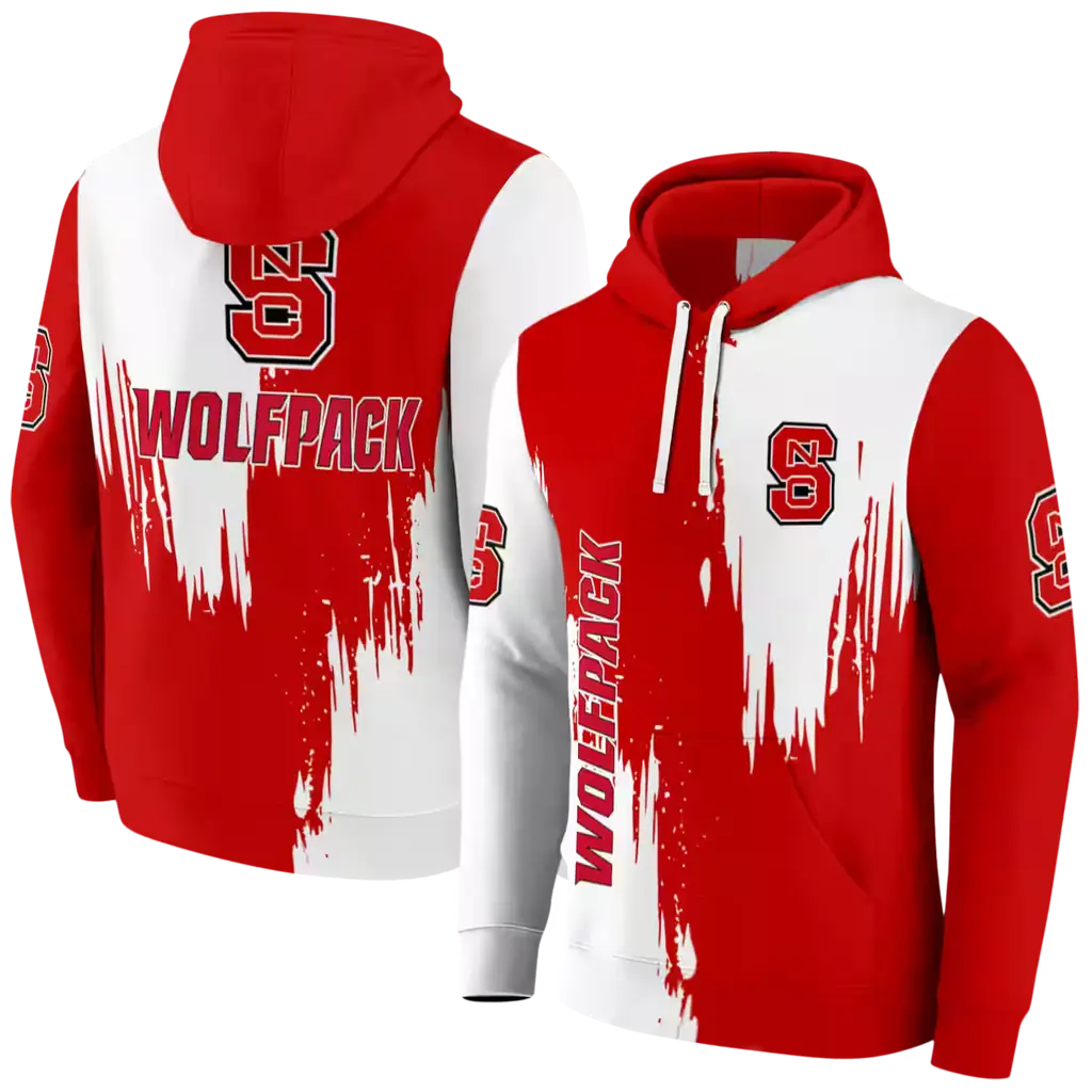 nc state wolfpack splatter effect red hoodie fashion forward nc state wolfpack splatter effect red hoodie fashion forward