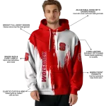 nc state wolfpack splatter effect red hoodie best selling