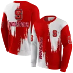 nc state wolfpack splatter effect red hoodie best selling