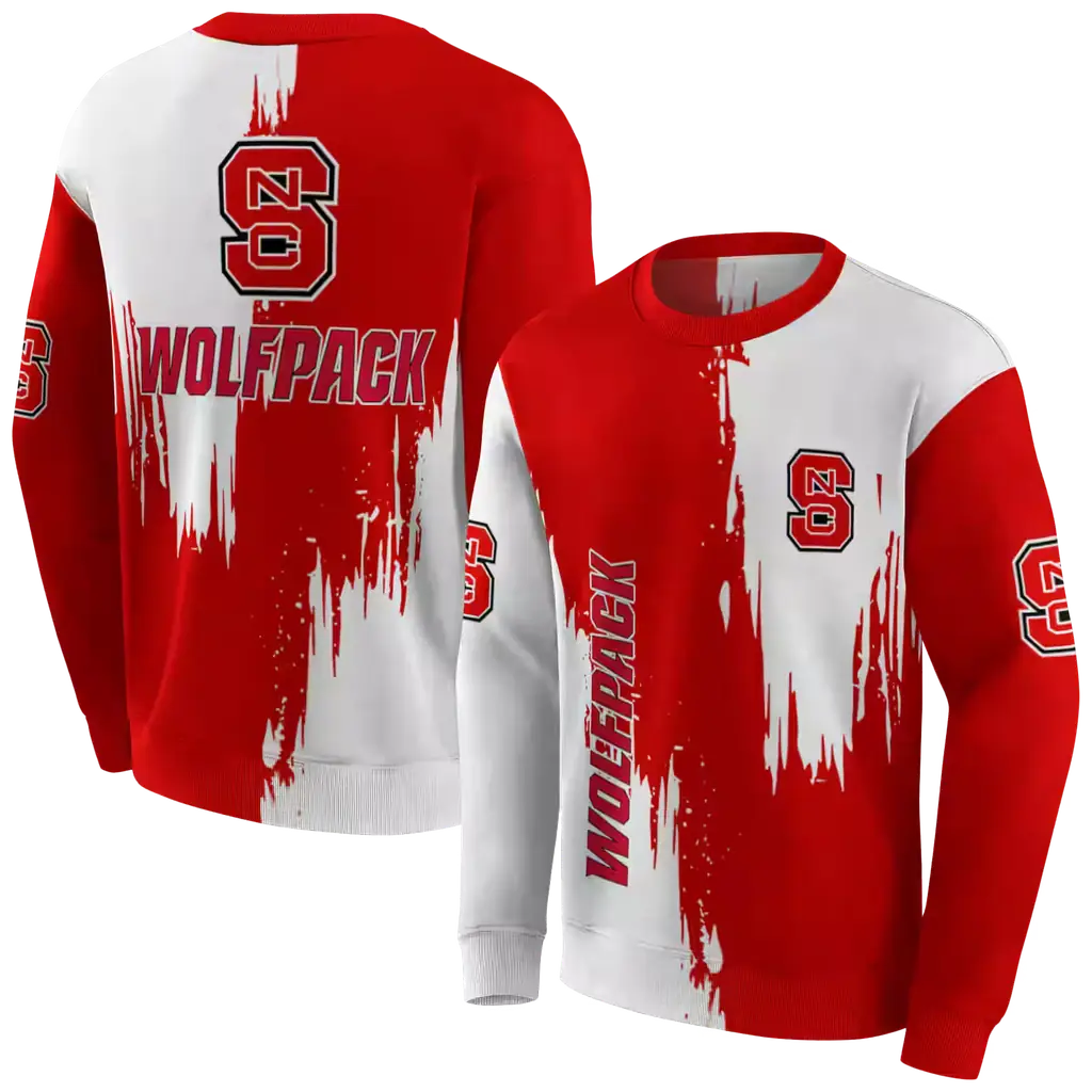 nc state wolfpack splatter effect red hoodie premium grade nc state wolfpack splatter effect red hoodie premium grade