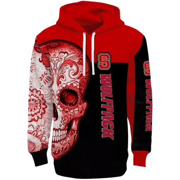 nc state wolfpack sugar skull red black hoodie best selling