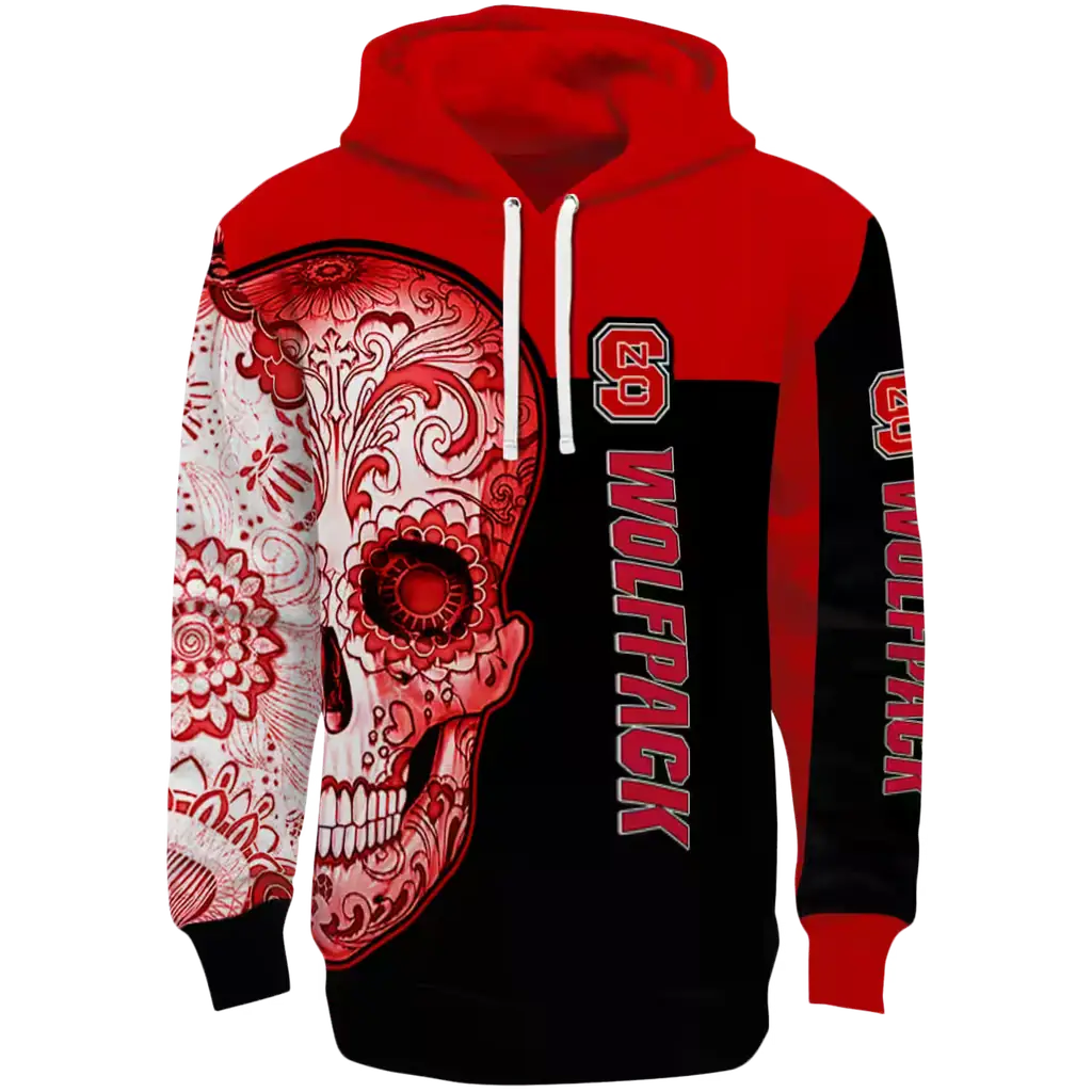 nc state wolfpack sugar skull red black hoodie best selling nc state wolfpack sugar skull red black hoodie best selling