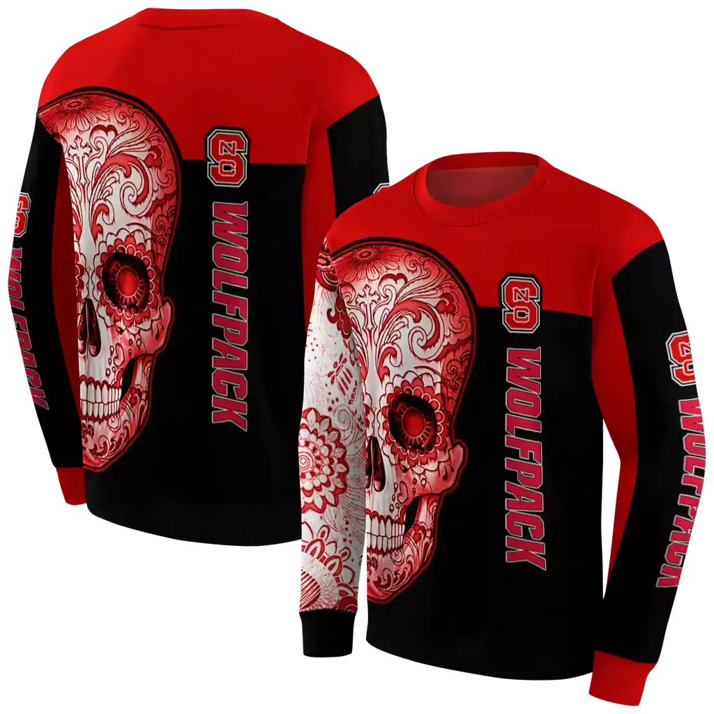 nc state wolfpack sugar skull red black hoodie premium grade nc state wolfpack sugar skull red black hoodie premium grade