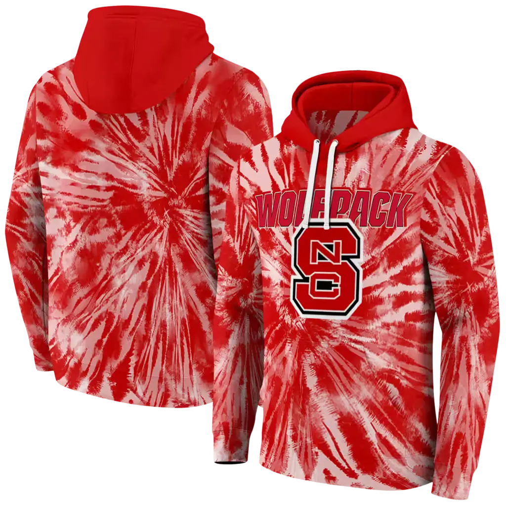 nc state wolfpack tie dye pattern red hoodie fashion forward nc state wolfpack tie dye pattern red hoodie fashion forward