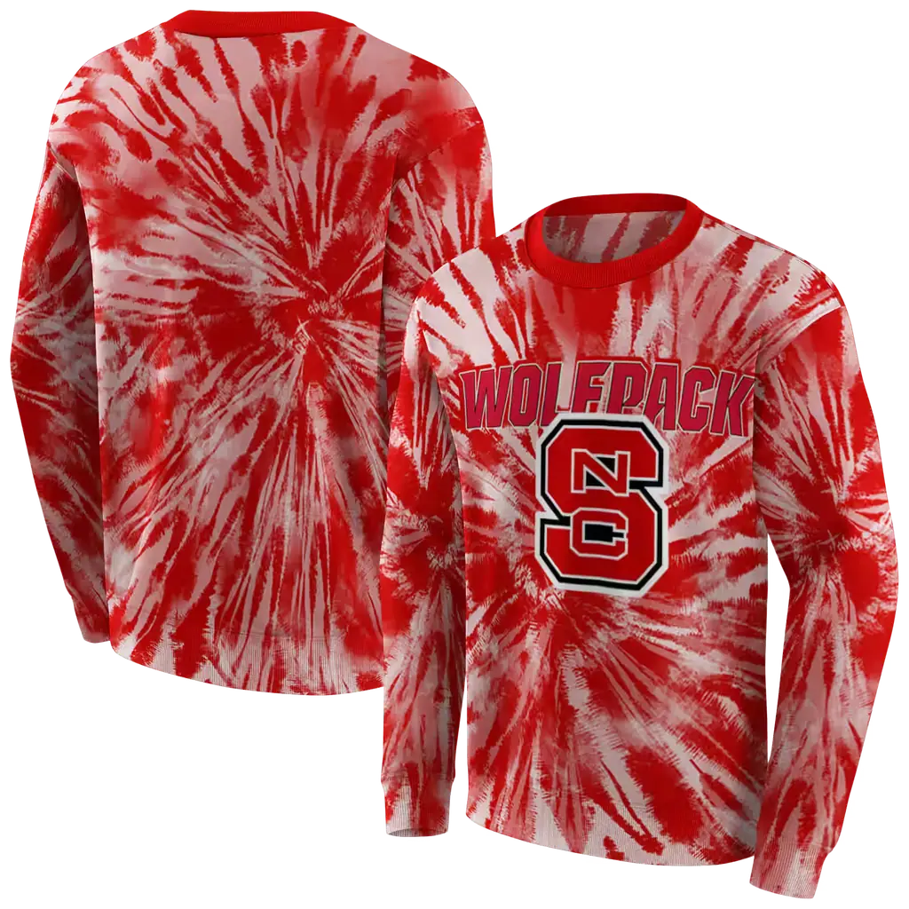 nc state wolfpack tie dye pattern red hoodie premium grade nc state wolfpack tie dye pattern red hoodie premium grade