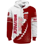 nc state wolfpack triangular pattern red white hoodie best selling