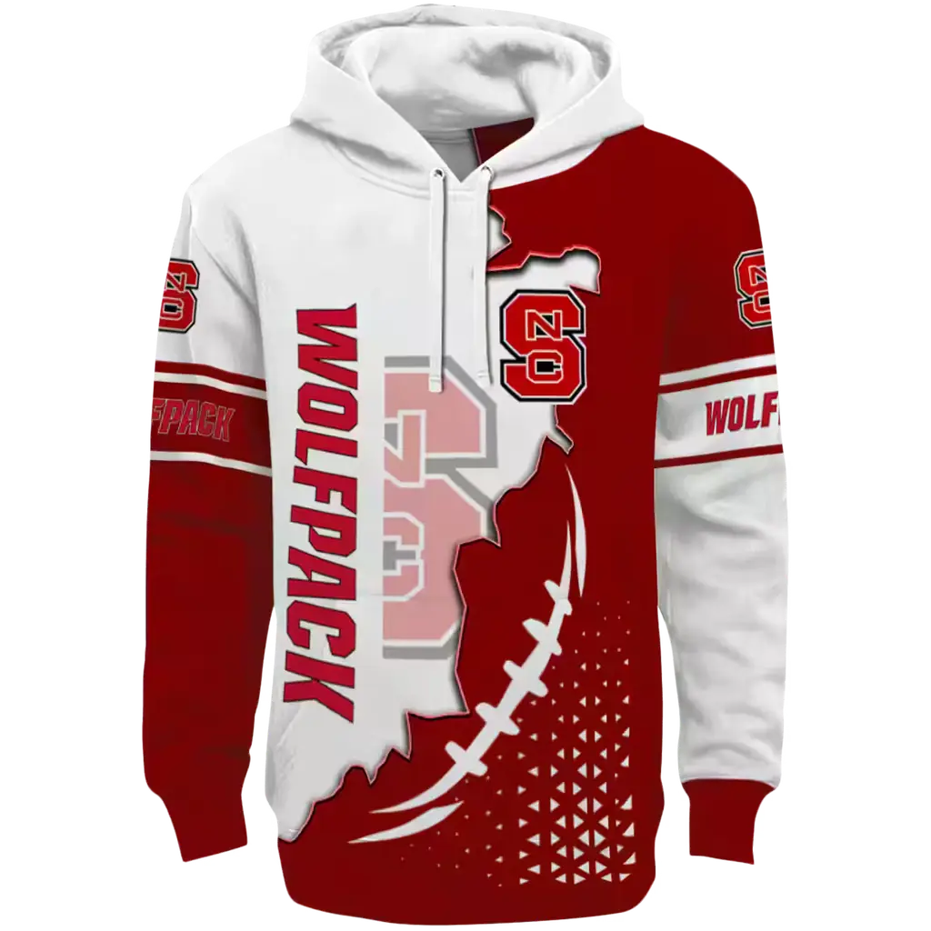 nc state wolfpack triangular pattern red white hoodie best selling nc state wolfpack triangular pattern red white hoodie best selling