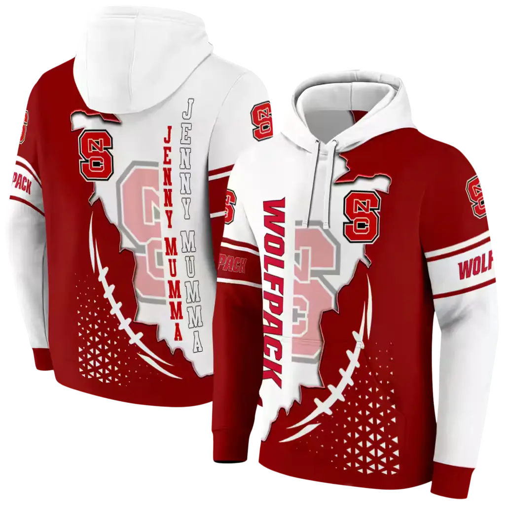 nc state wolfpack triangular pattern red white hoodie fashion forward nc state wolfpack triangular pattern red white hoodie fashion forward