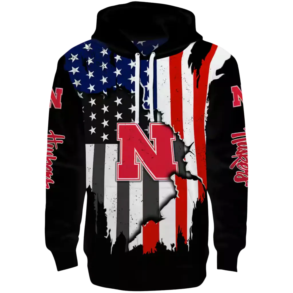 nebraska cornhuskers american pride black hoodie best selling nebraska cornhuskers american pride black hoodie best selling