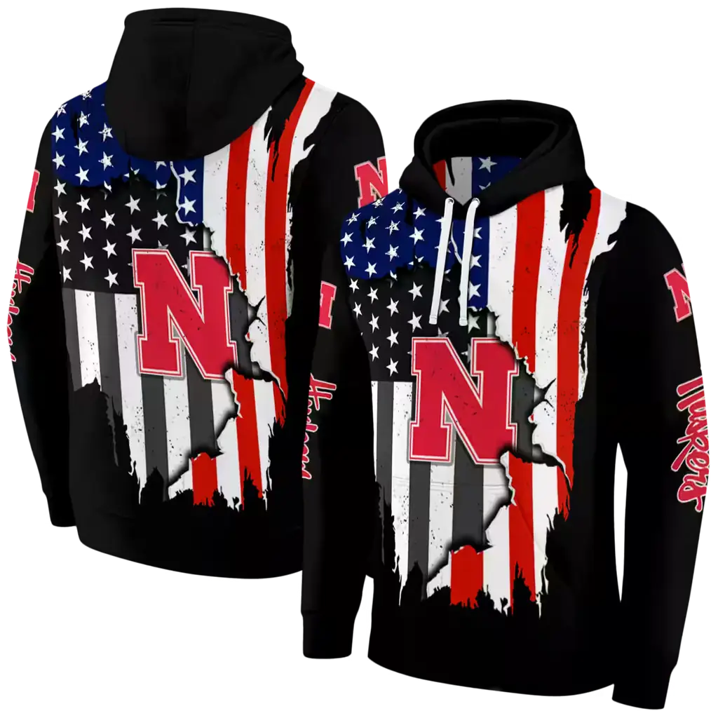 nebraska cornhuskers american pride black hoodie fashion forward nebraska cornhuskers american pride black hoodie fashion forward