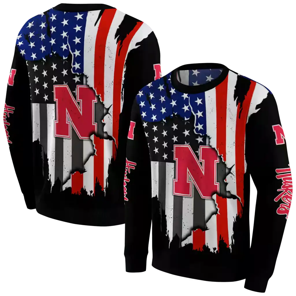 nebraska cornhuskers american pride black hoodie premium grade nebraska cornhuskers american pride black hoodie premium grade