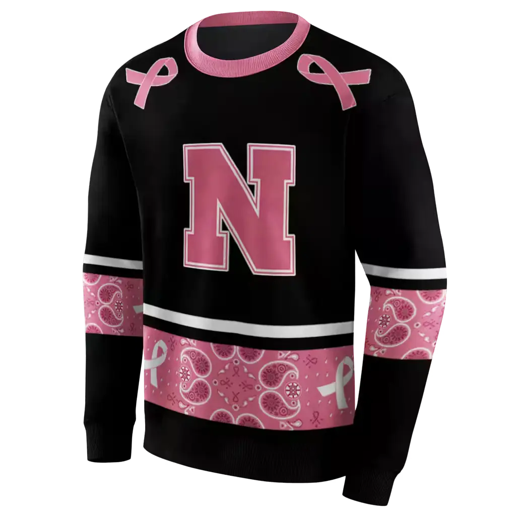 nebraska cornhuskers awareness ribbon black pink hoodie new arrival nebraska cornhuskers awareness ribbon black pink hoodie new arrival