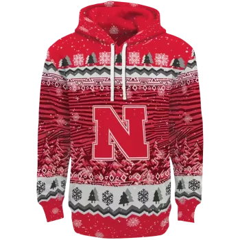 nebraska cornhuskers christmas trees red hoodie best selling