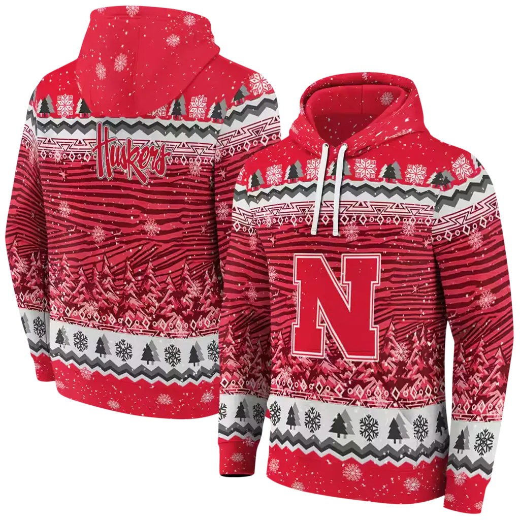 nebraska cornhuskers christmas trees red hoodie fashion forward nebraska cornhuskers christmas trees red hoodie fashion forward