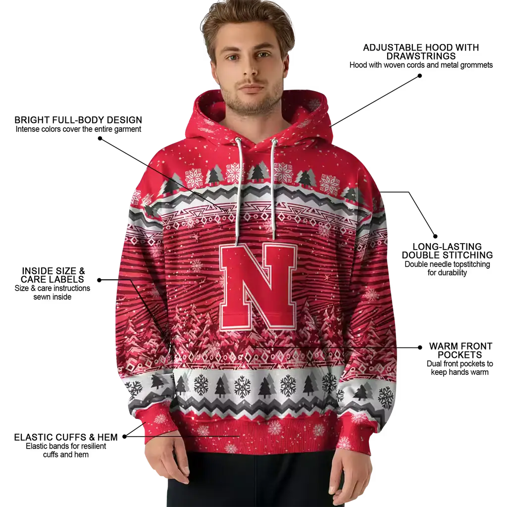 nebraska cornhuskers christmas trees red hoodie latest model nebraska cornhuskers christmas trees red hoodie latest model