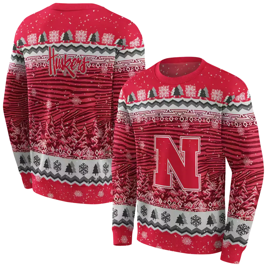 nebraska cornhuskers christmas trees red hoodie premium grade nebraska cornhuskers christmas trees red hoodie premium grade