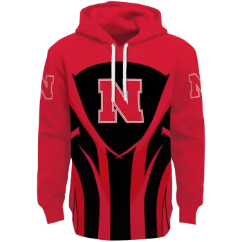 nebraska cornhuskers concentric lines red black hoodie best selling