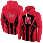 nebraska cornhuskers concentric lines red black hoodie best selling
