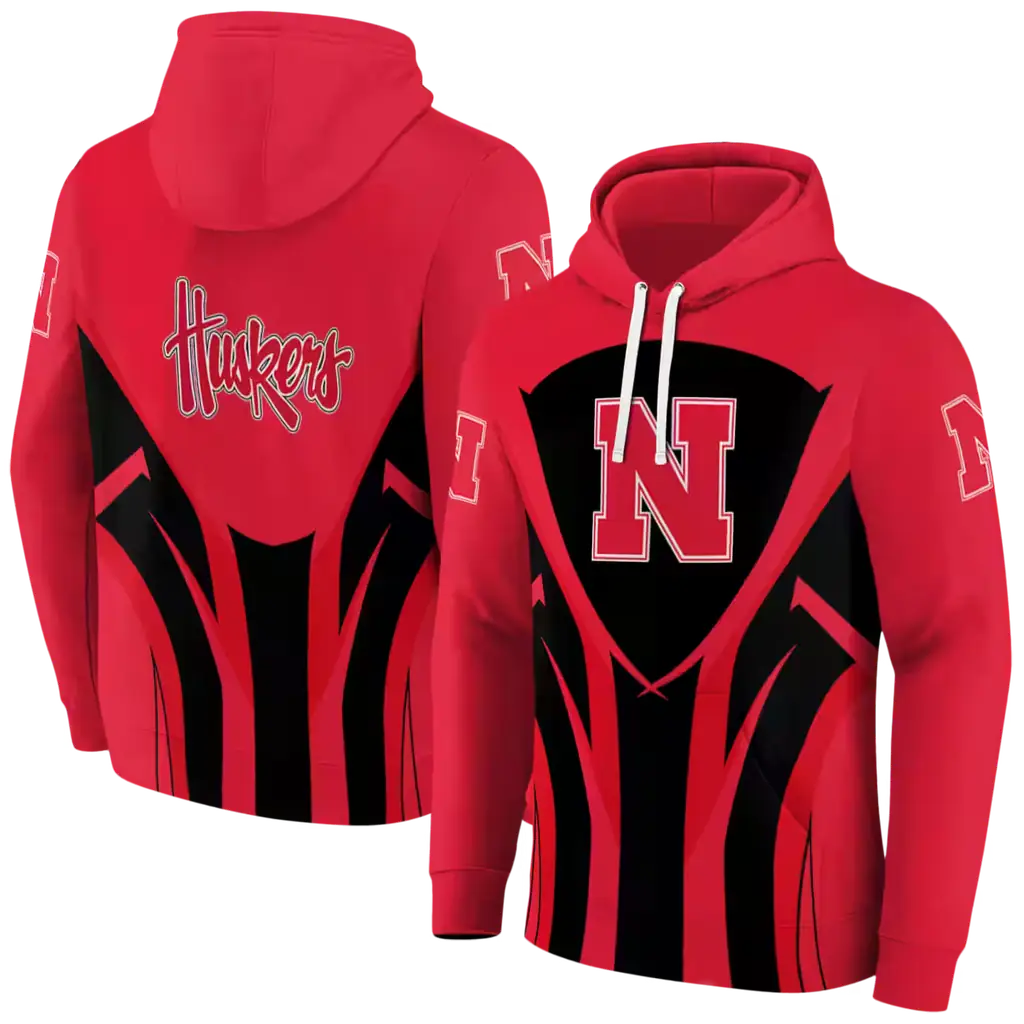 nebraska cornhuskers concentric lines red black hoodie fashion forward nebraska cornhuskers concentric lines red black hoodie fashion forward