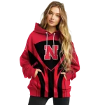 nebraska cornhuskers concentric lines red black hoodie best selling