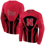 nebraska cornhuskers concentric lines red black hoodie best selling
