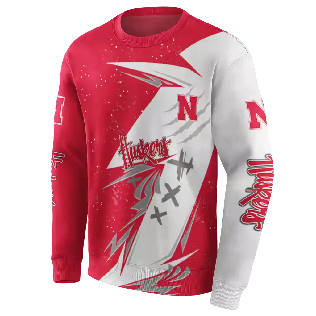 nebraska cornhuskers dynamic slash red white hoodie new arrival nebraska cornhuskers dynamic slash red white hoodie new arrival