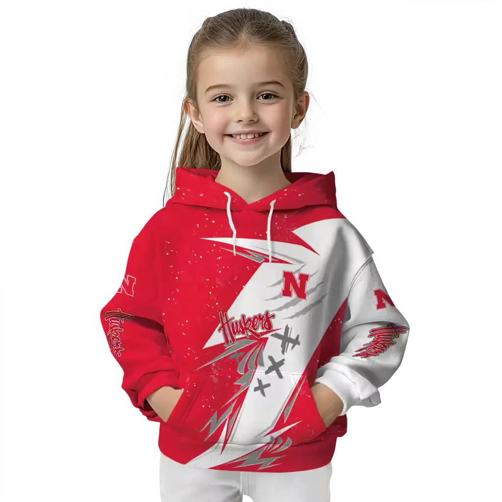 nebraska cornhuskers dynamic slash red white hoodie top rated nebraska cornhuskers dynamic slash red white hoodie top rated